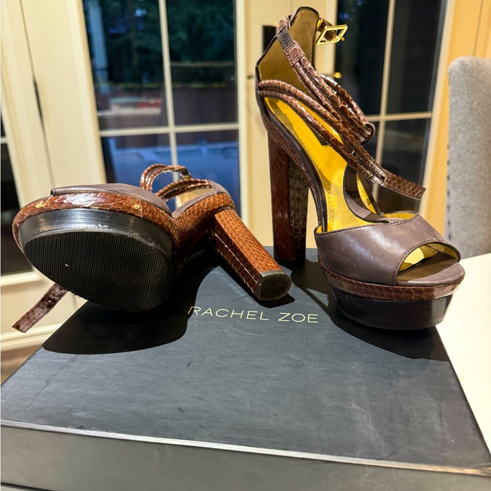 Beautiful, real snake skin platform heels